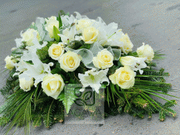 Palma Pogrzebowa z jasnej Róży i Lilii - Mała