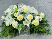 Palma Pogrzebowa z jasnej Róży i Lilii- Średnia